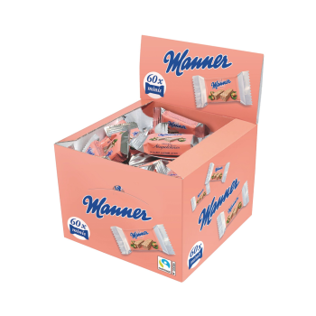 Manner Schnitten Original Neapolitaner Minis (2 Schnitten pro Portionspackung), 60 x 2 Stück Karton offen